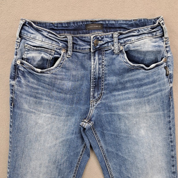 Silver Jeans Zac Bootcut Mens 34x32 Jeans Medium Wash W34 L32 - Picture 2 of 9